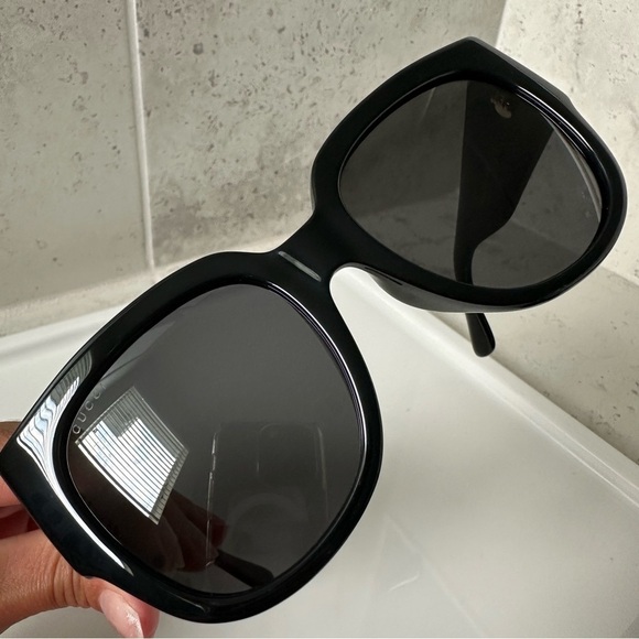 Gucci Black 55mm Square Sunglasses main image 5